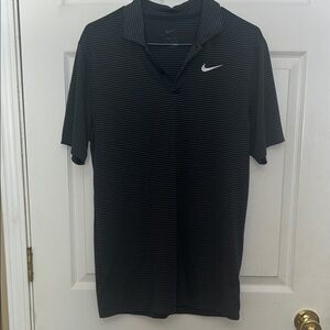 Nike Men's Black and Gray Polo Shirt